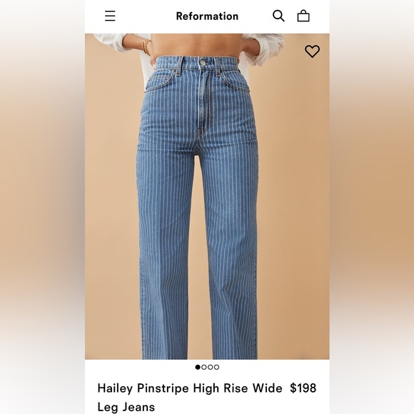Reformation Blue Striped High Waisted Jeans - Picture 8 of 10